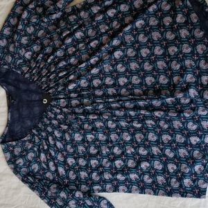 Lucky Brand XL blouse, NWT, navy w/ floral pattern